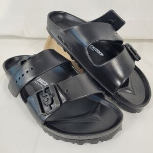 Birkenstock Unisex Arizona Essentials EVA Black Sandals Sz W8 M6 Narrow Fit NIB